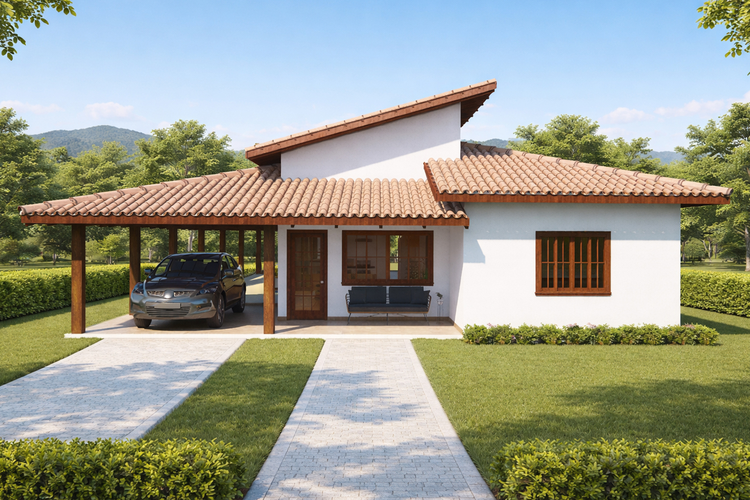 P8 – Casa de Campo con Porche y 4 Dormitorios