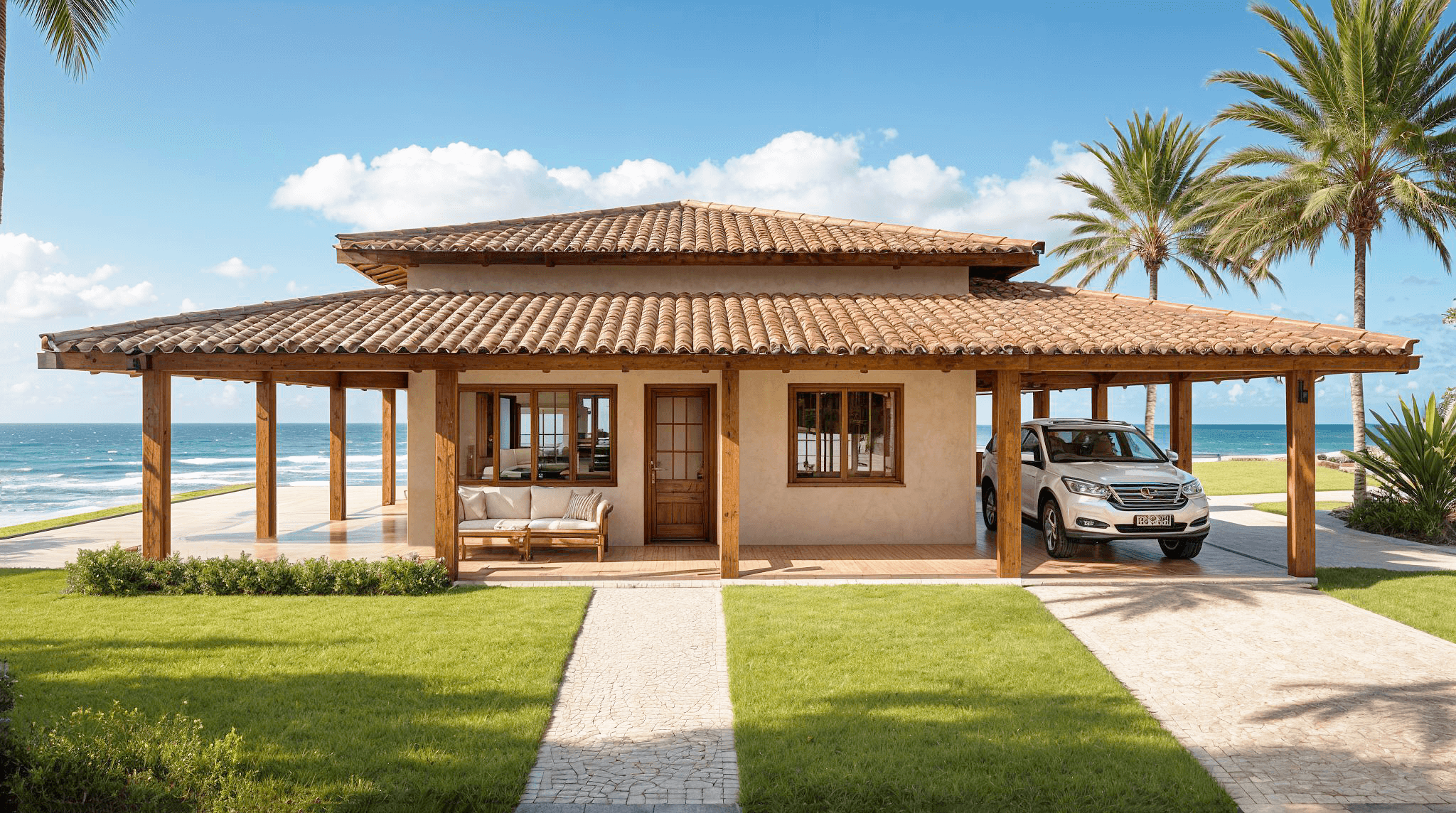 casa de playa con porche