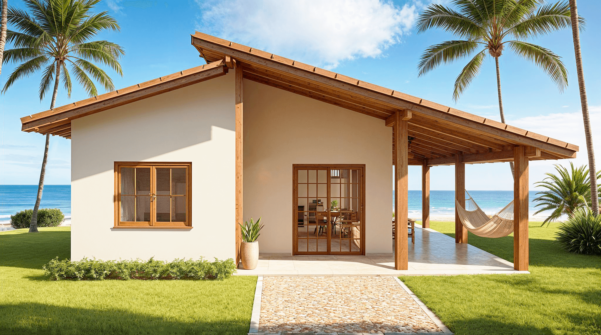 casa de playa pequeña y sencilla