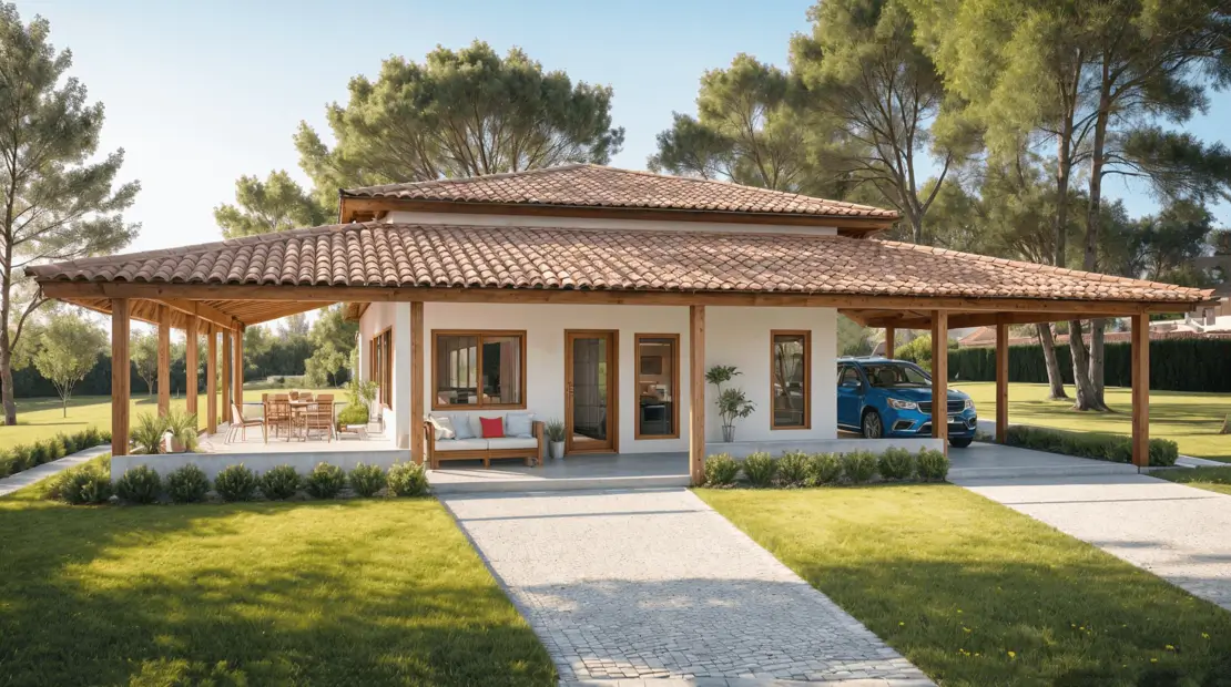 casa de campo con porche
