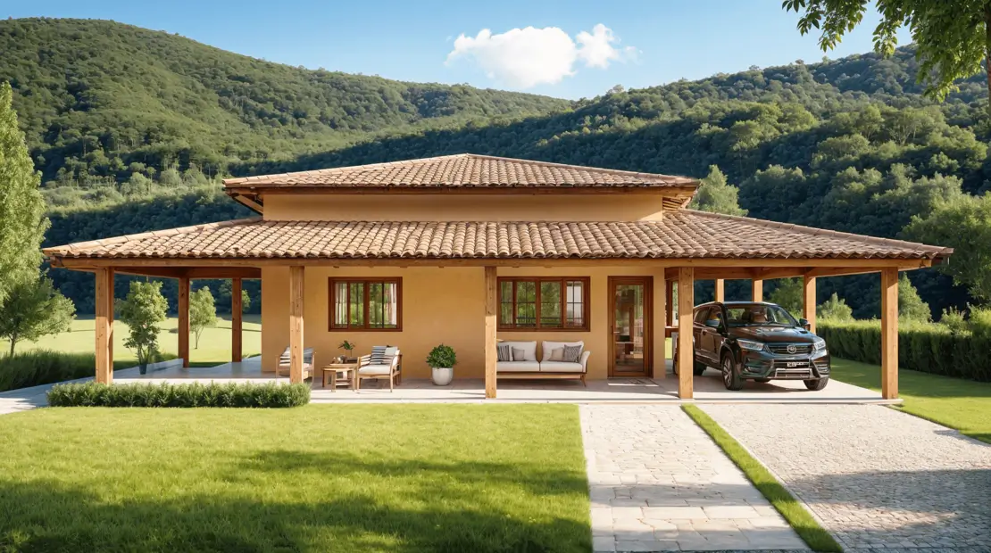 casa de campo con porche