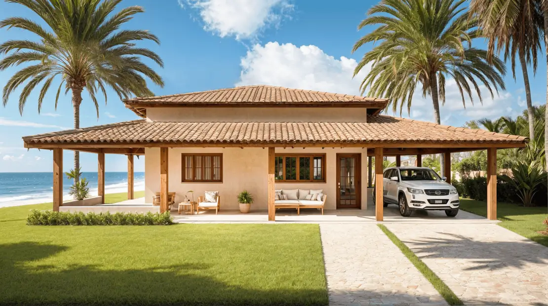 casa de playa con porche