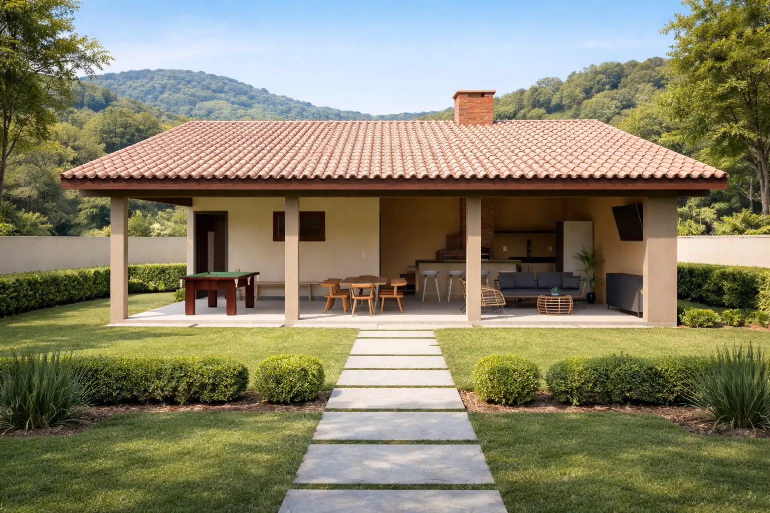 área gourmet de casa de campo