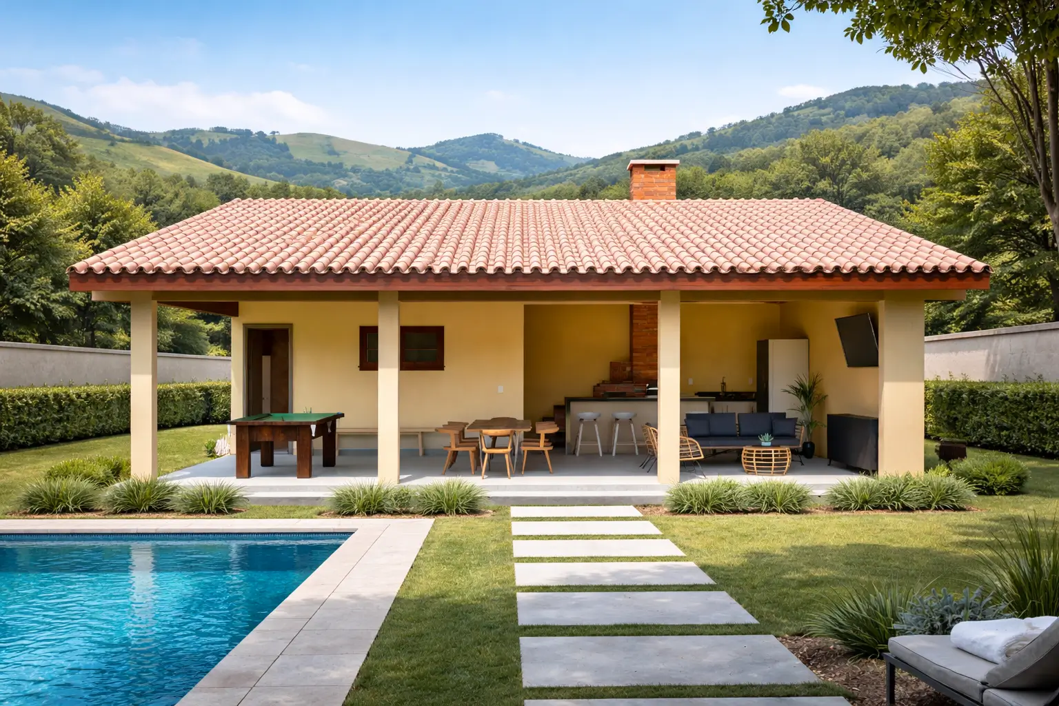 área gourmet con piscina