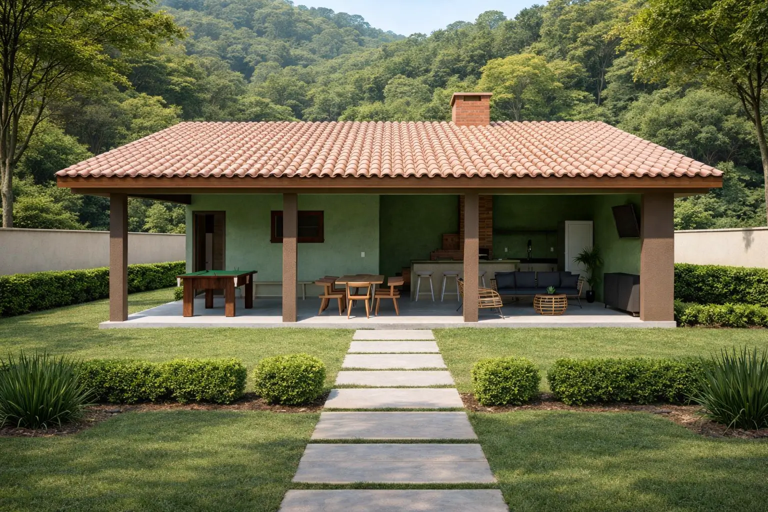 área gourmet rustica de casa de campo