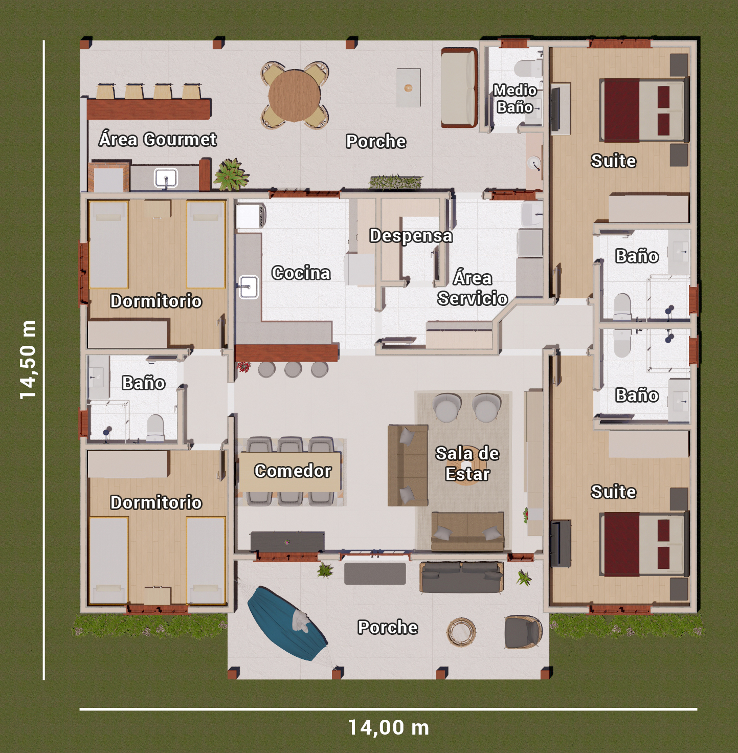 plano de casa de campo