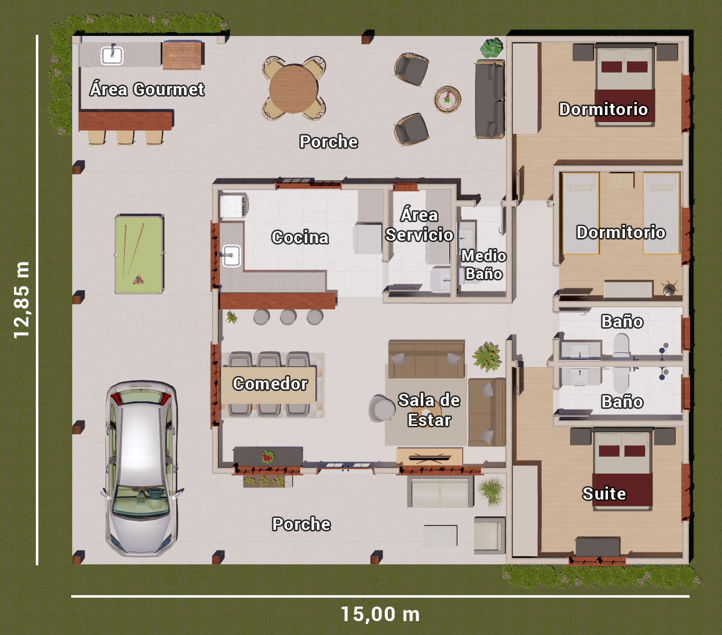 planta de casa de campo