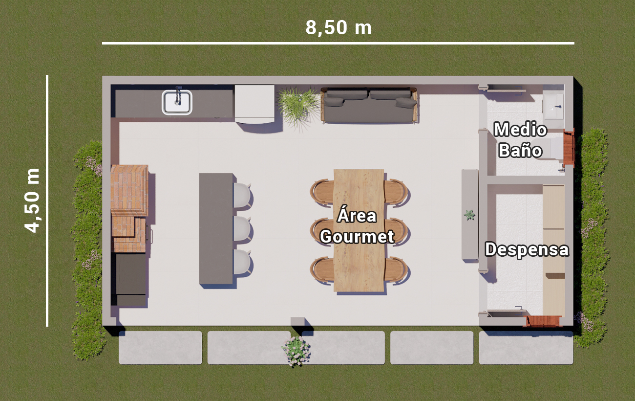 plano de area gourmet