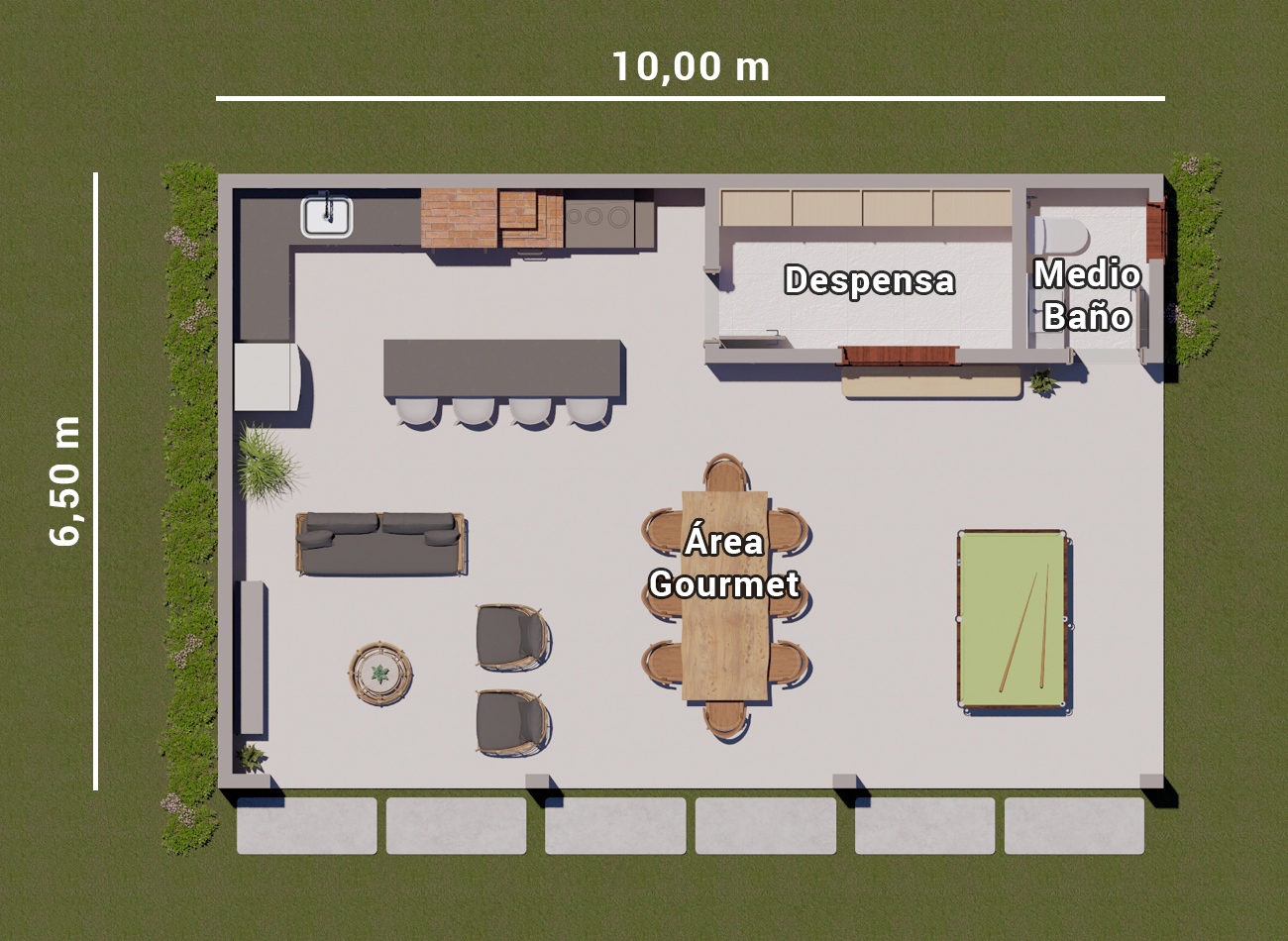 planta de area gourmet