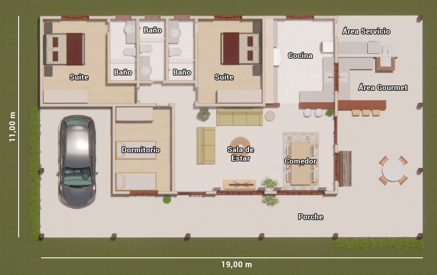 planta de casa de campo