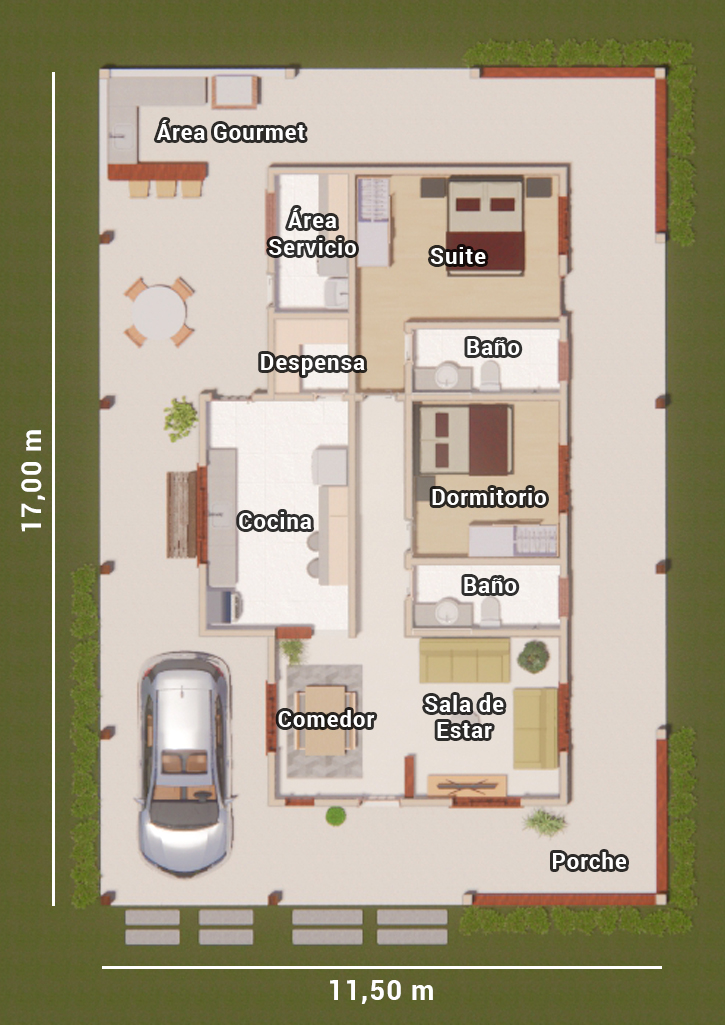 casa de campo con porche