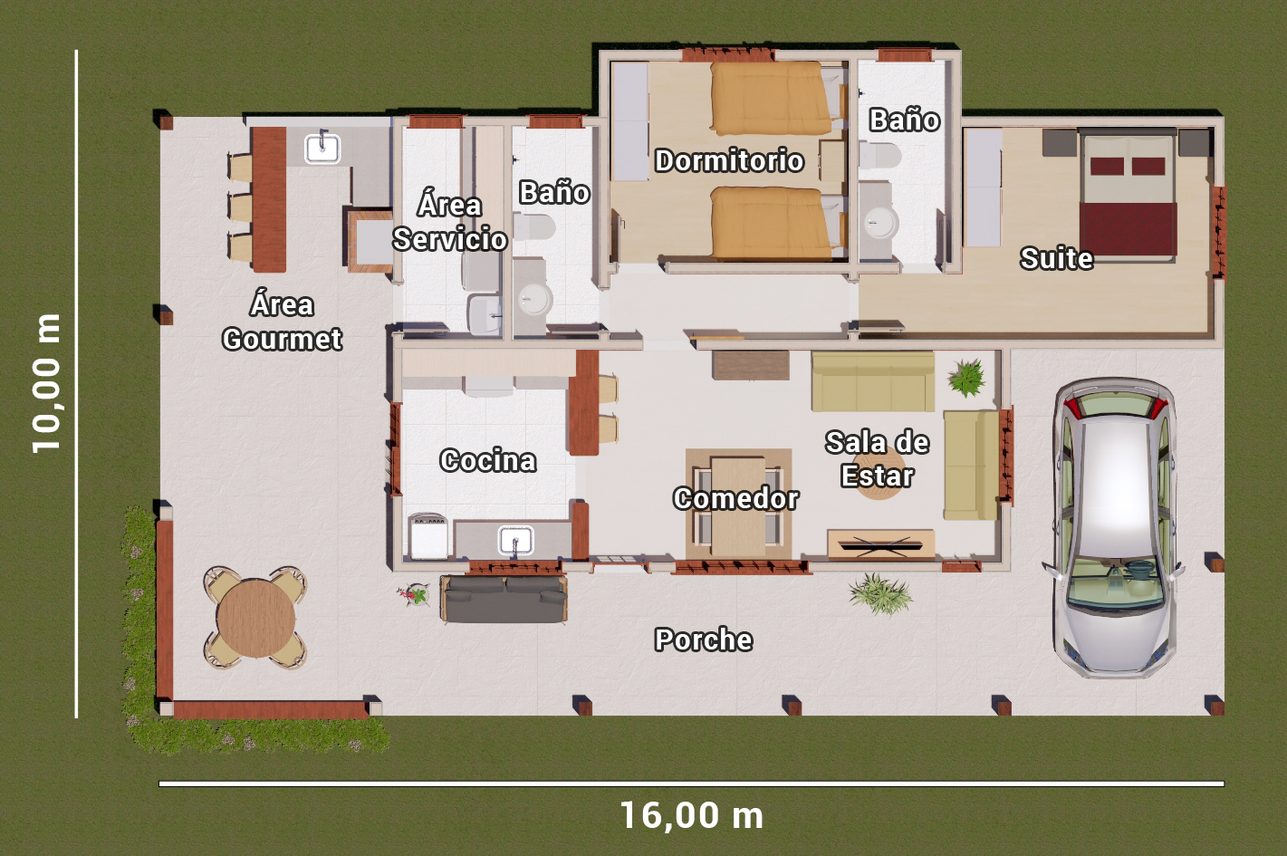 plano de casa de campo sencilla